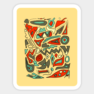 Retro Palette Doodle 2 Sticker